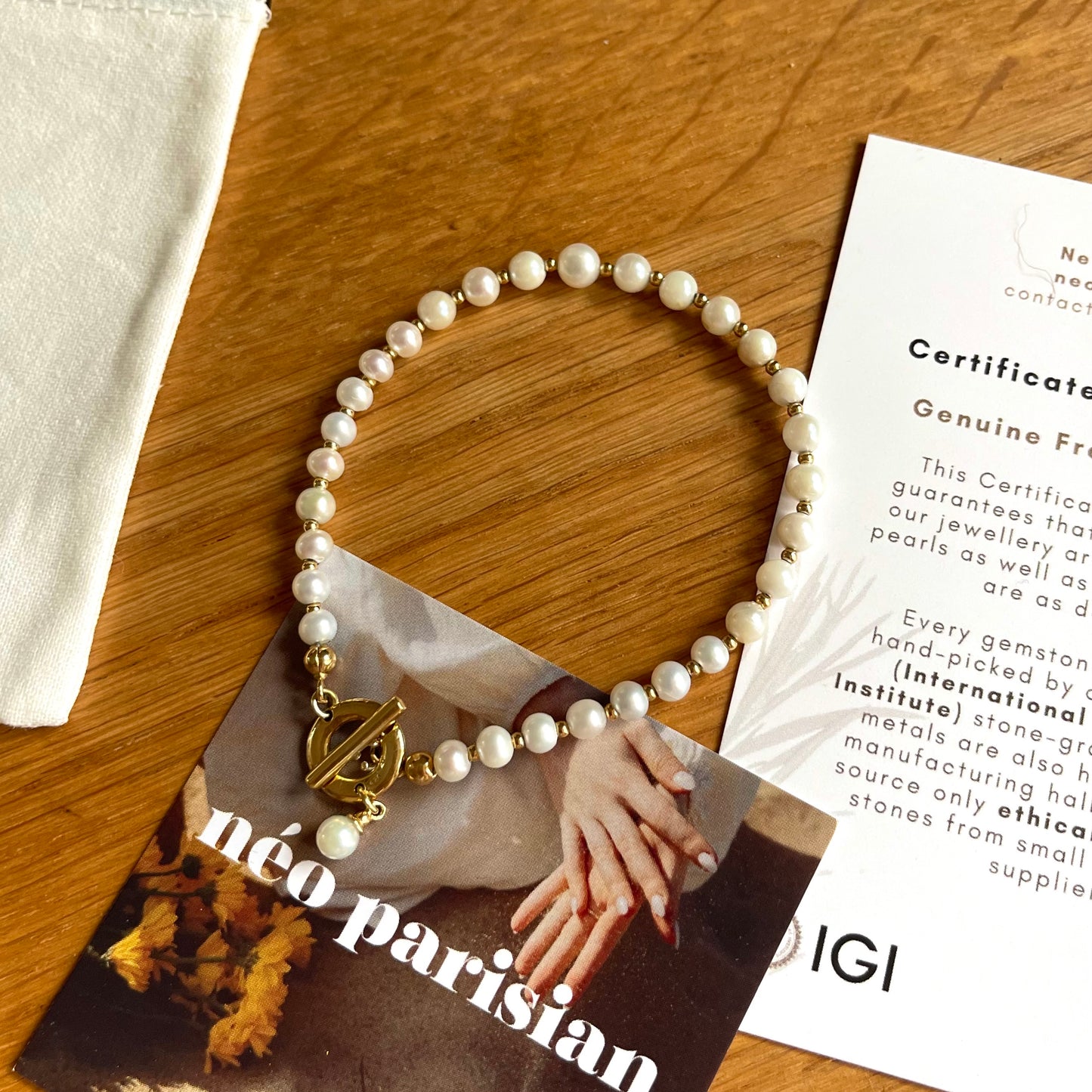 Natural Pearl Bracelet with Beads