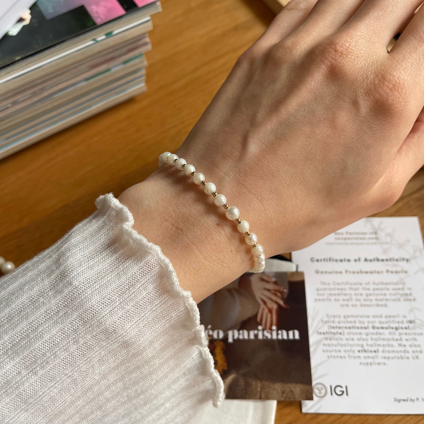 Natural Pearl Bracelet with Beads