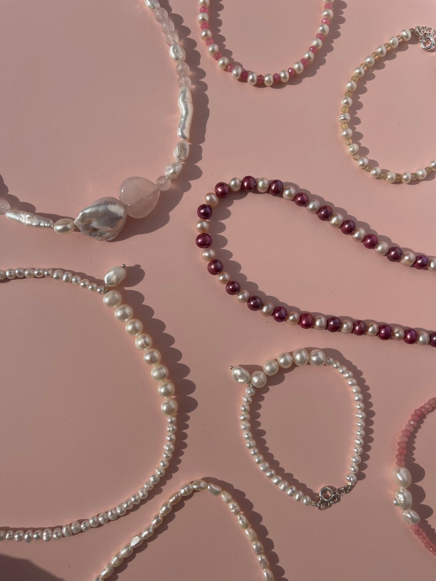 Rose Quartz Pearl Necklace