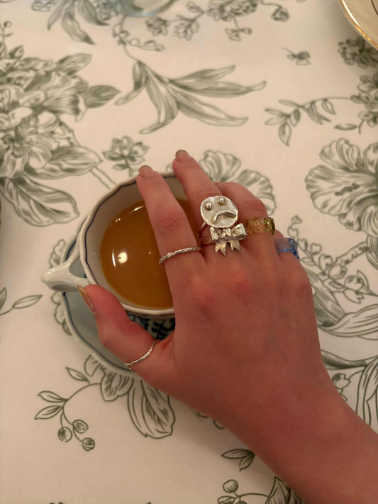 Handmade Bow Ring Adjustable (Chunky)