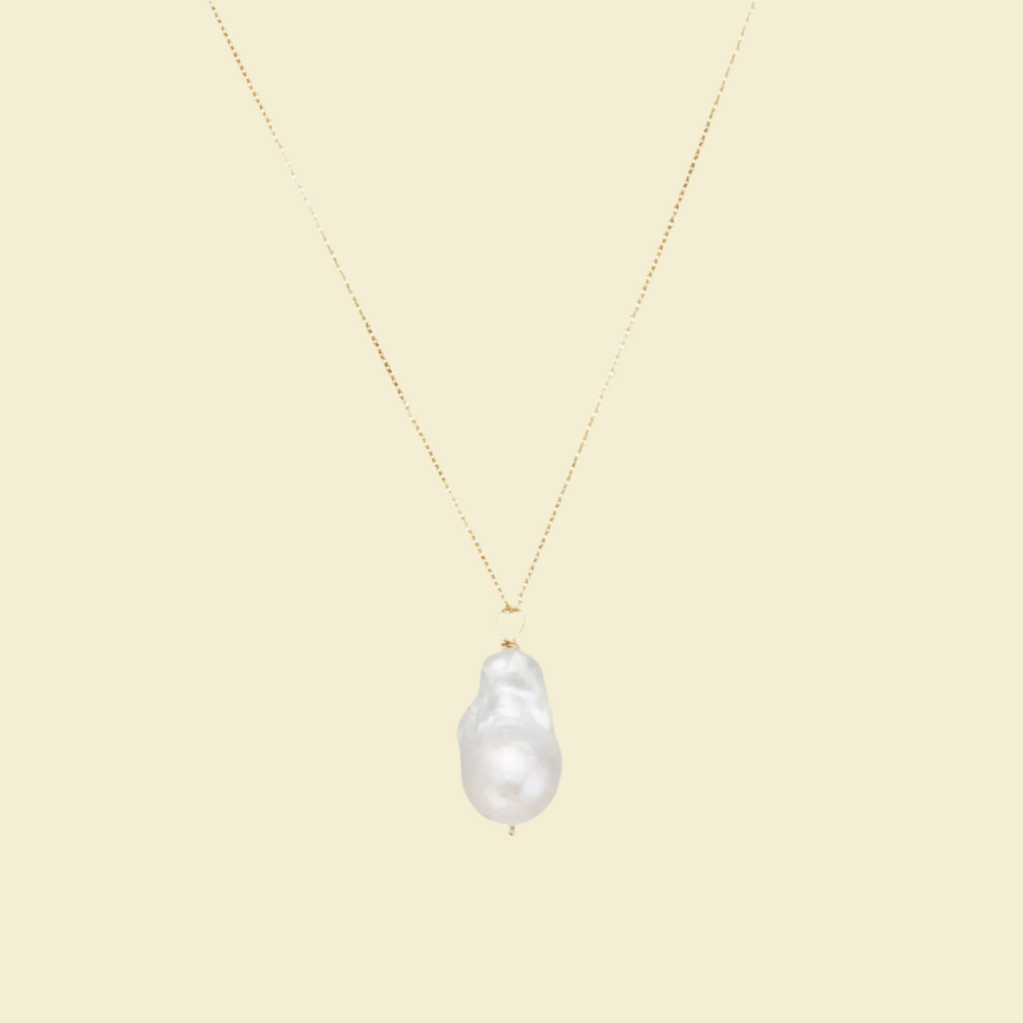 Large Natural Baroque Pearl Minimal Necklace