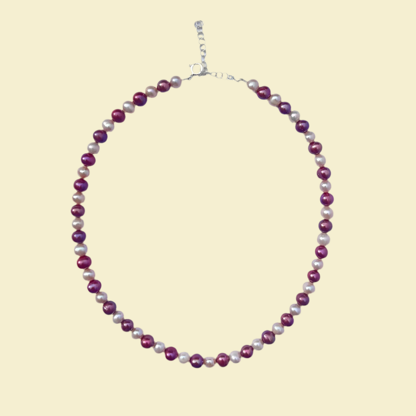 Pink Round Pearl Necklace