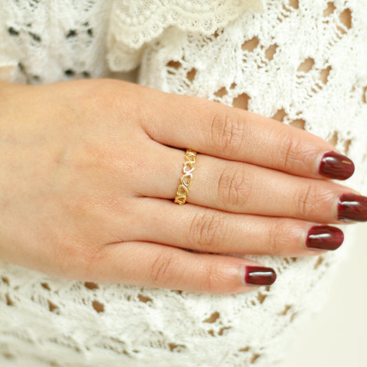 Heart Half Eternity Dainty Ring