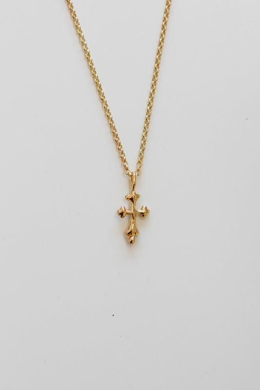 Tiny Cross Gold Necklace