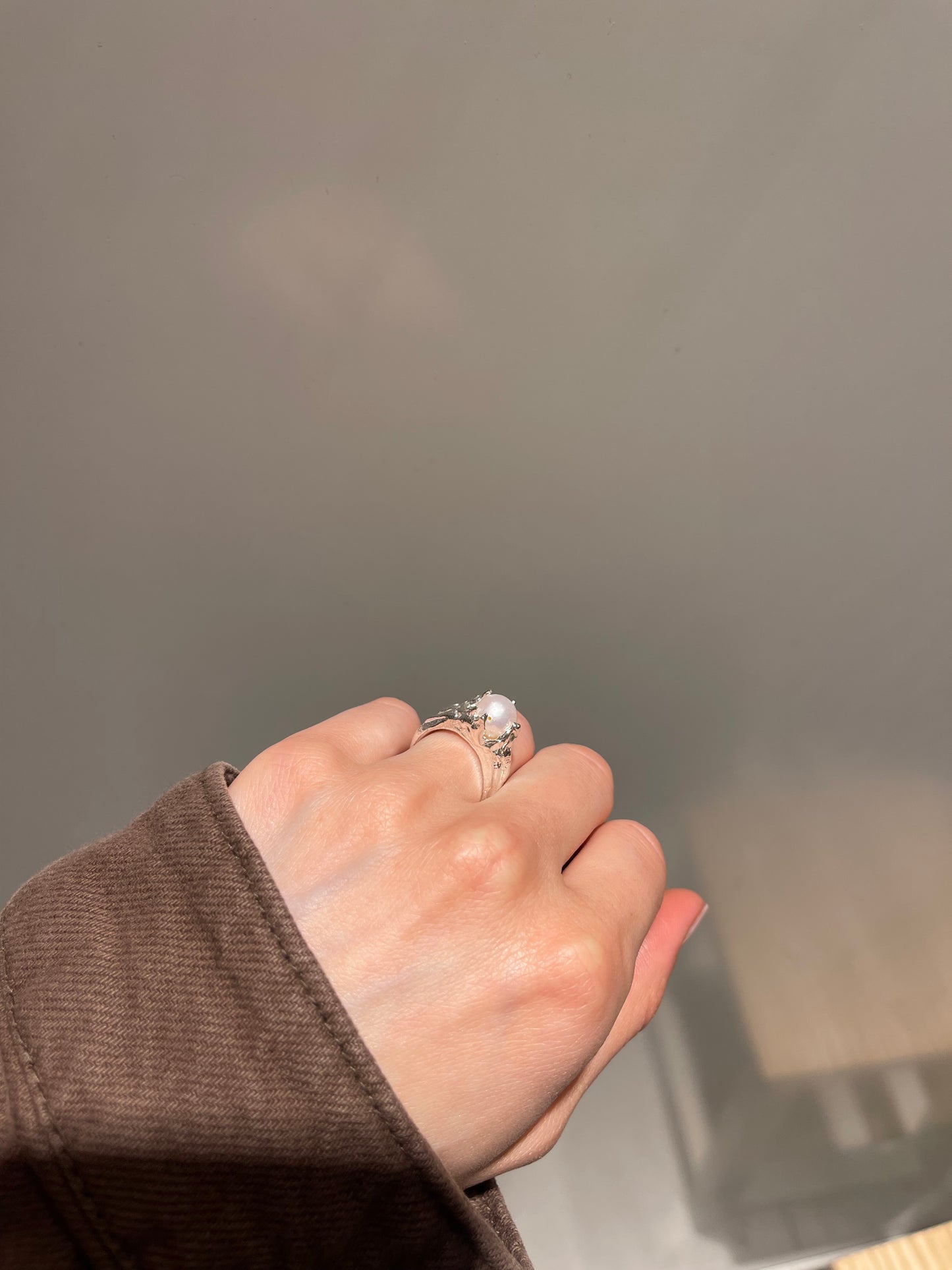 Irregular Chunky Pearl Ring