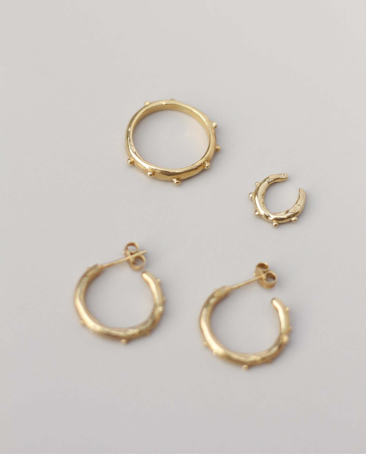 Bubbly Medium Sized Handmade Hoop Earrings