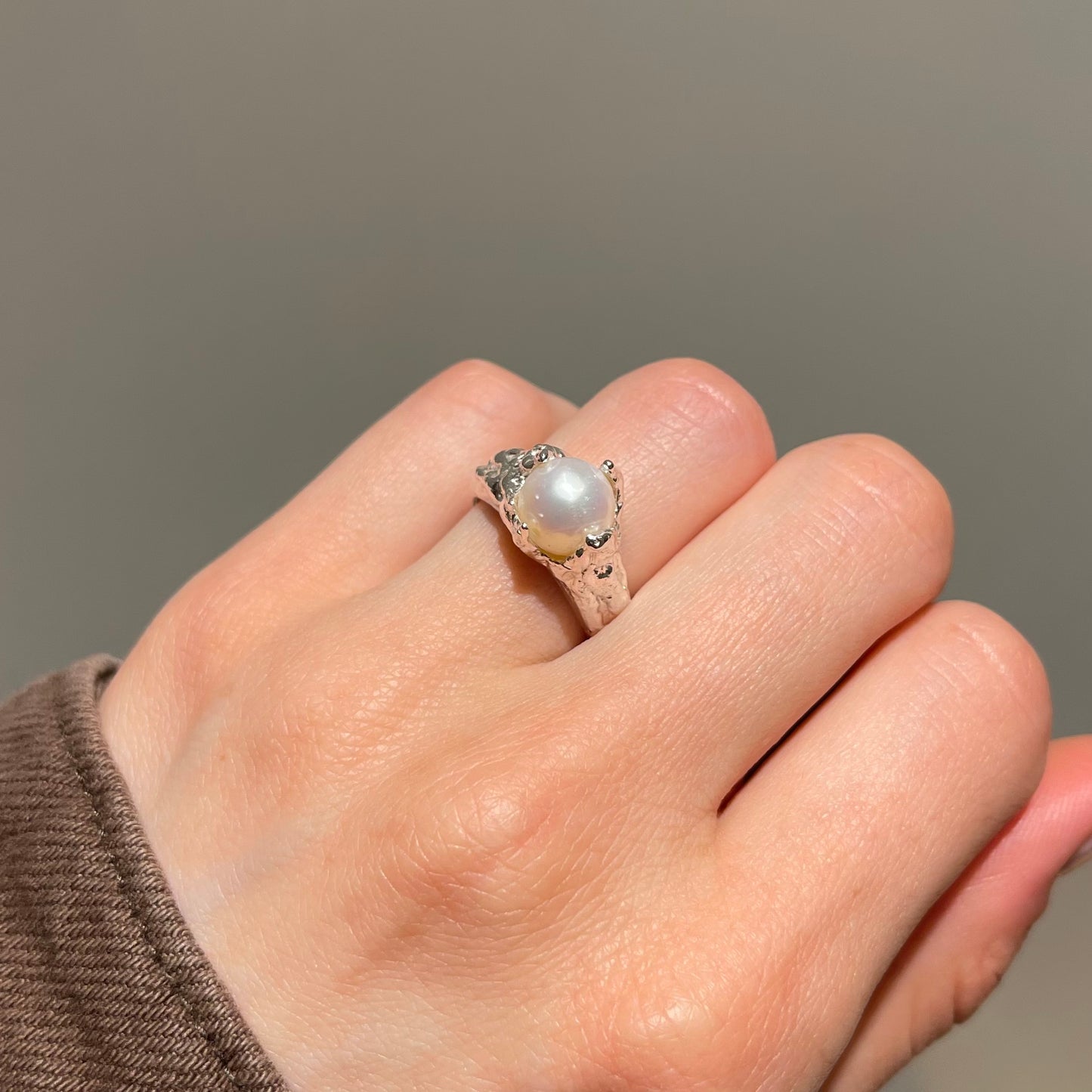 Irregular Chunky Pearl Ring