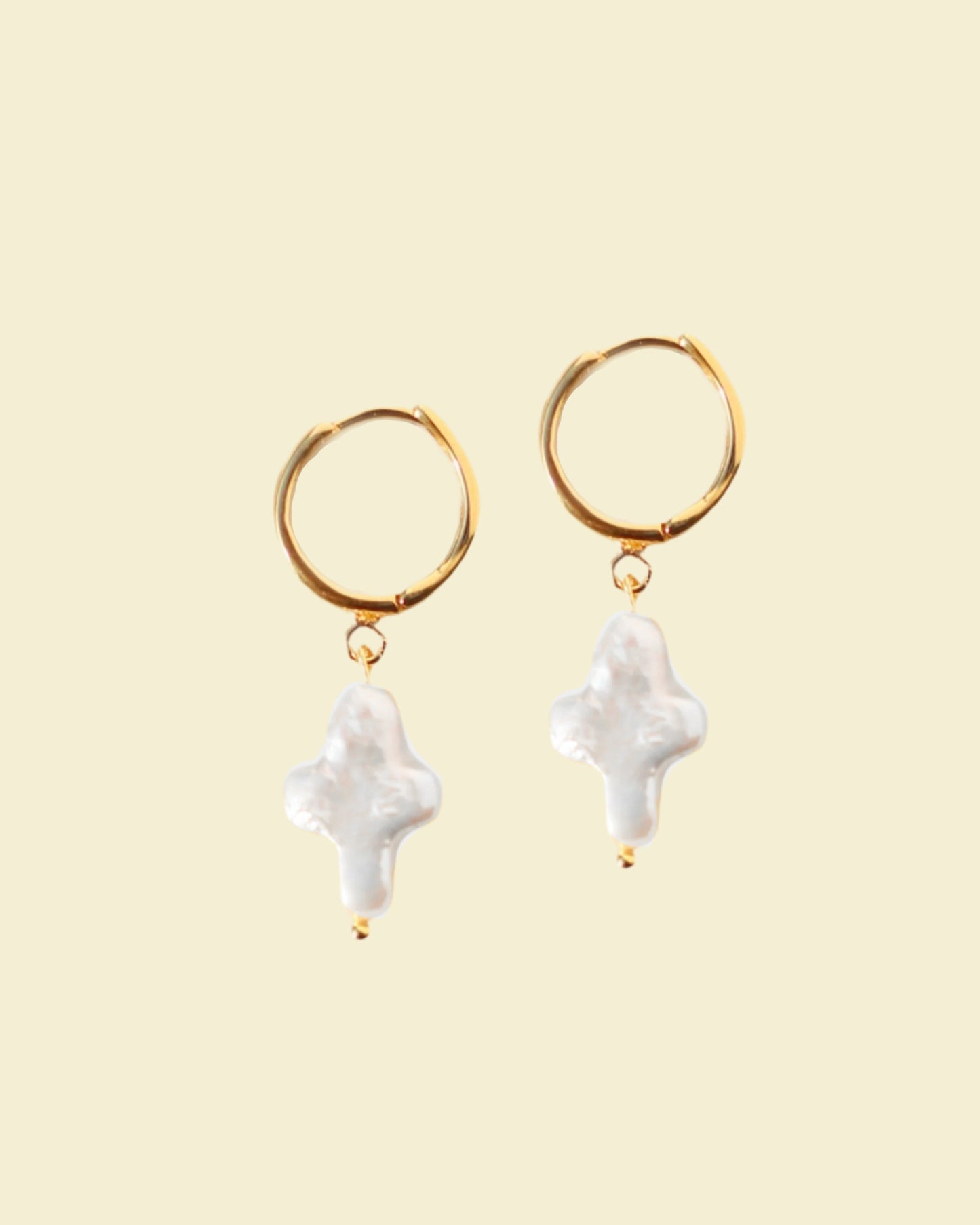 Cross Pearl Earrings Sterling Silver