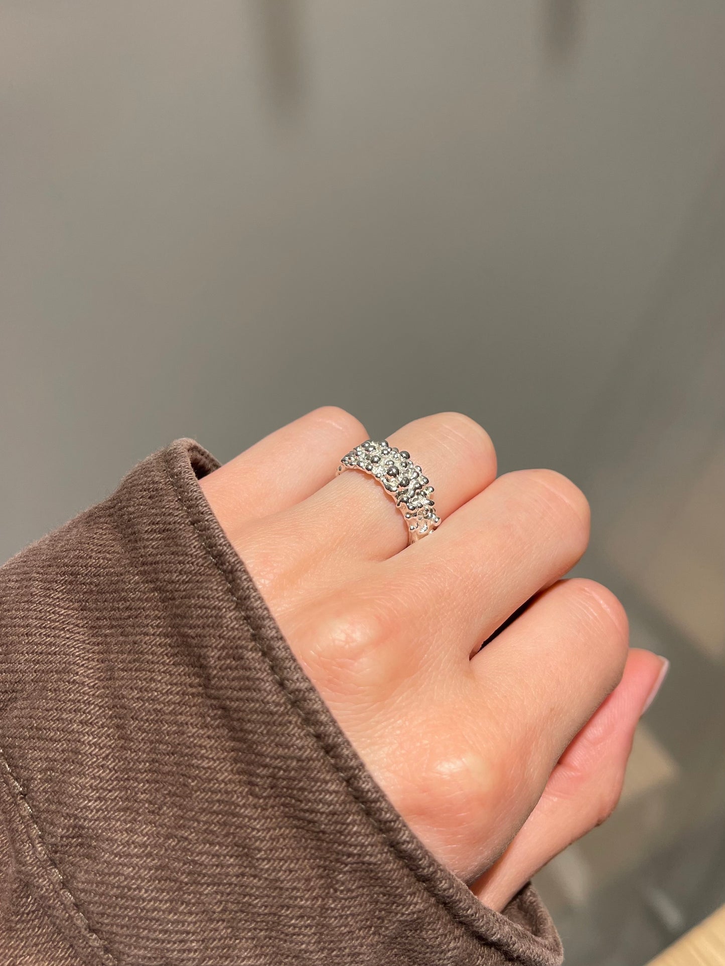 Bubbly Textured Sterling Silver Ring