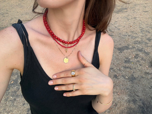 Red Cross Coral Necklace