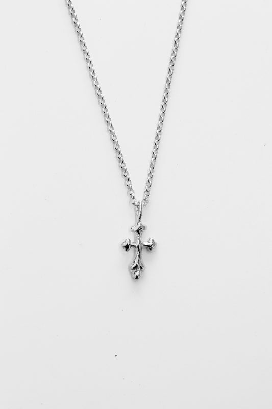 Tiny Cross Sterling Silver Necklace