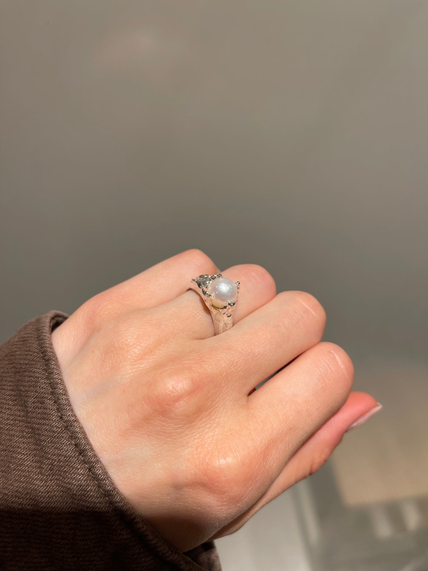 Irregular Chunky Pearl Ring