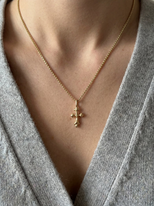 Tiny Cross Gold Necklace