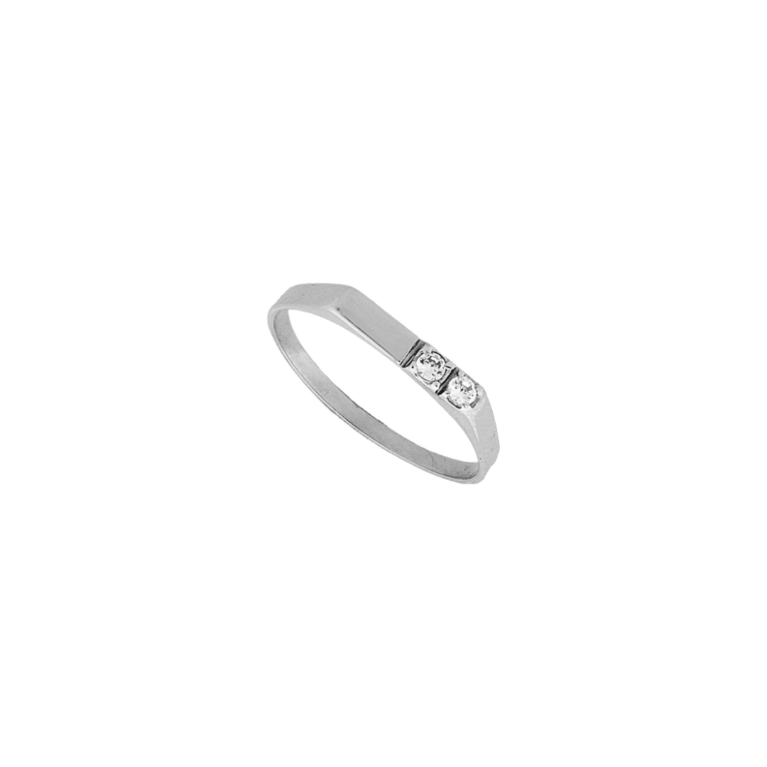 Signet Ring with Zirconia Dainty