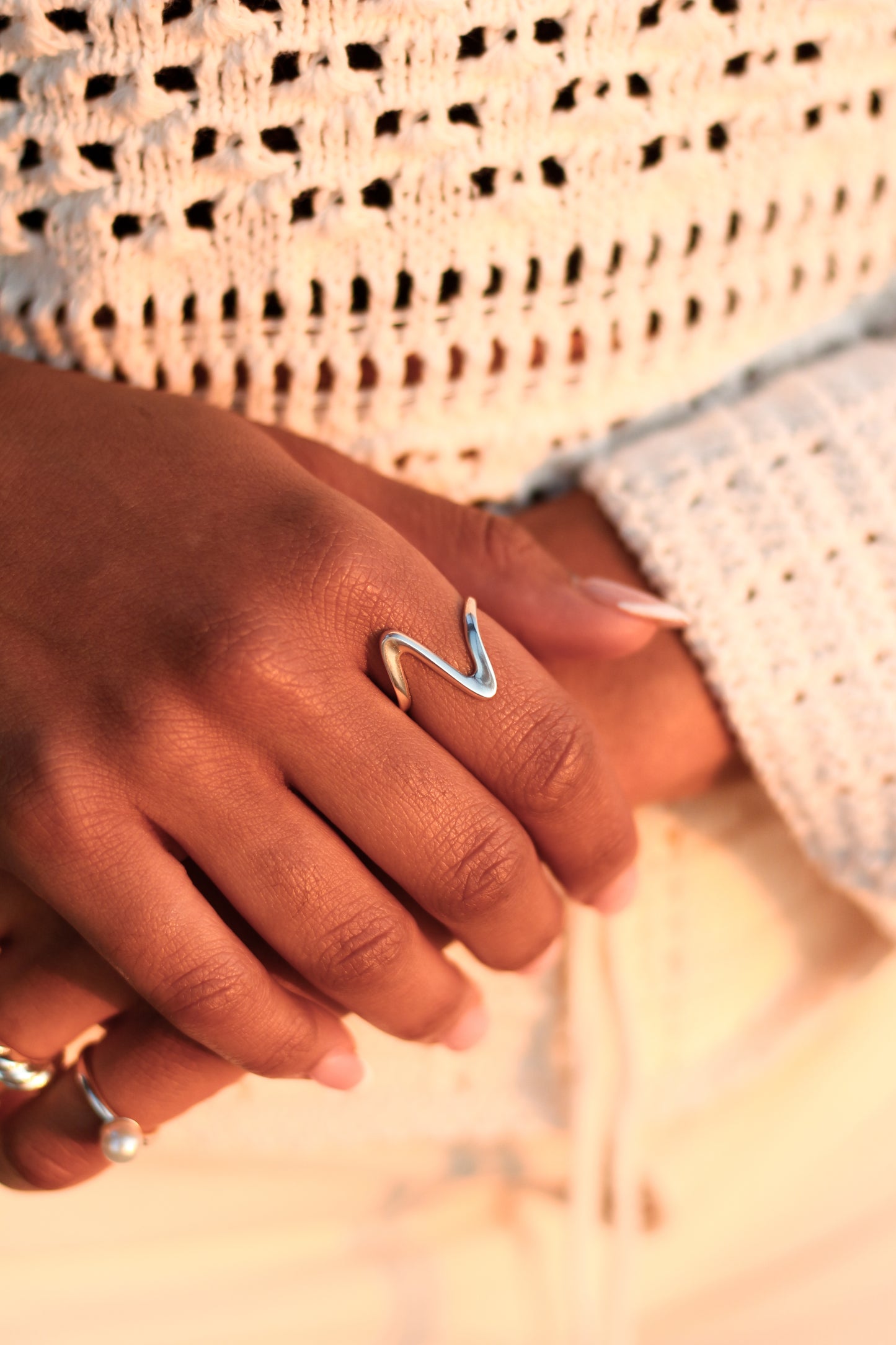 Twist Wave Dainty Ring