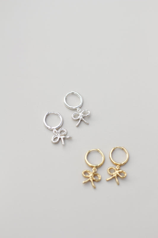 Bow Handmade Huggie Earrings