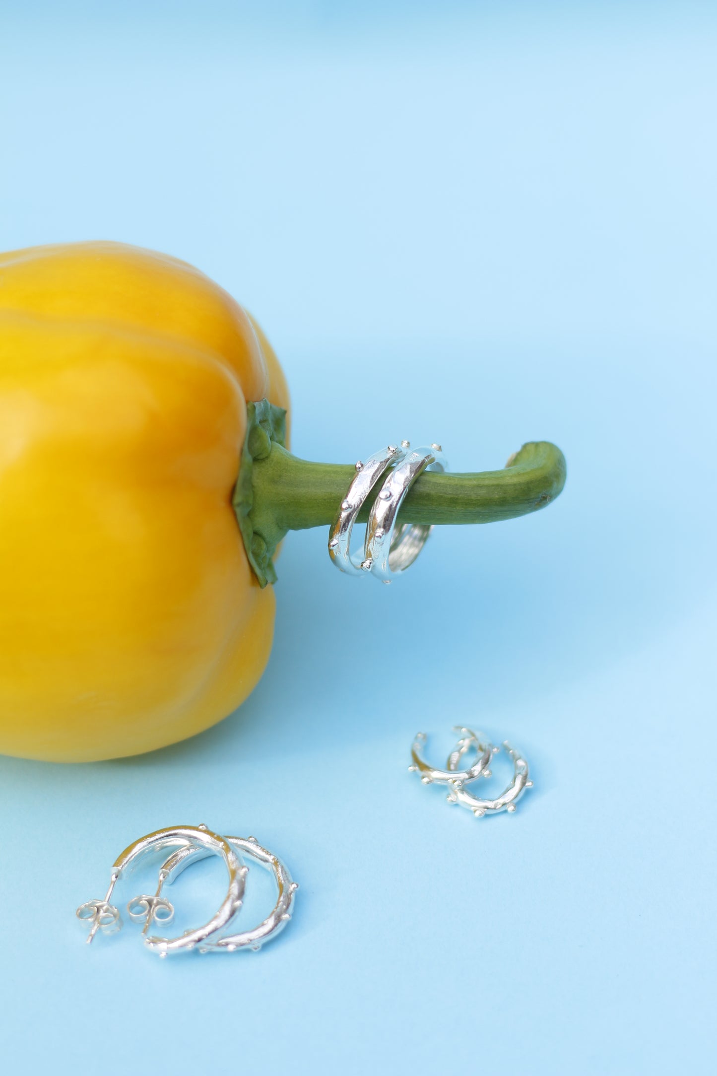 Bubbly Stacker Ring Sterling SIlver Chunky