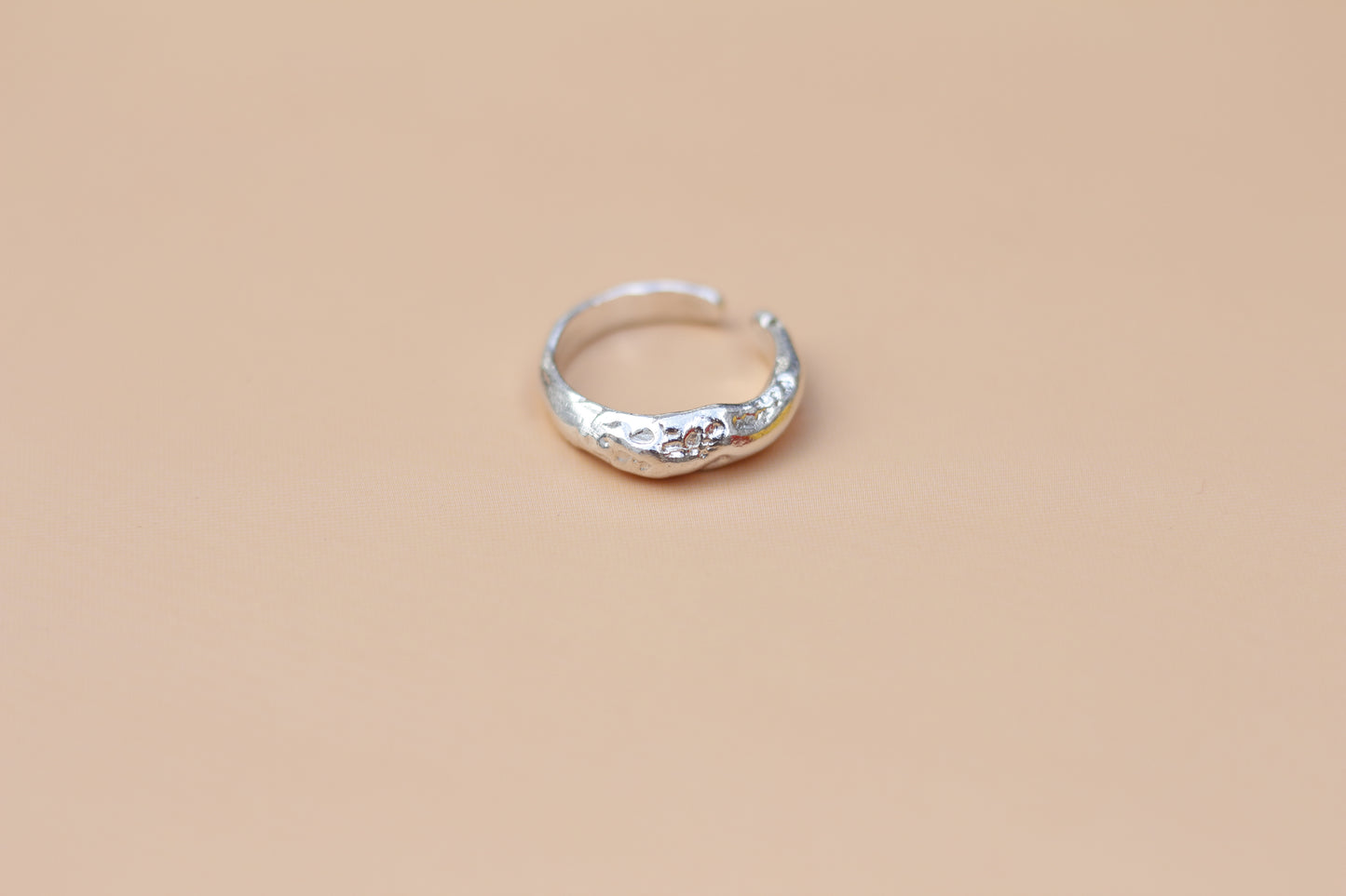 Irregular Adjustable Silver Band Ring (Chunky)
