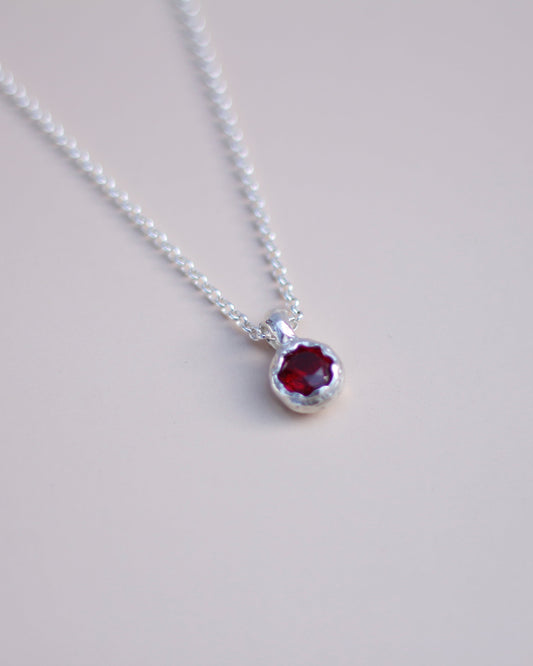 Red Lab-Grown Ruby Pendant Necklace