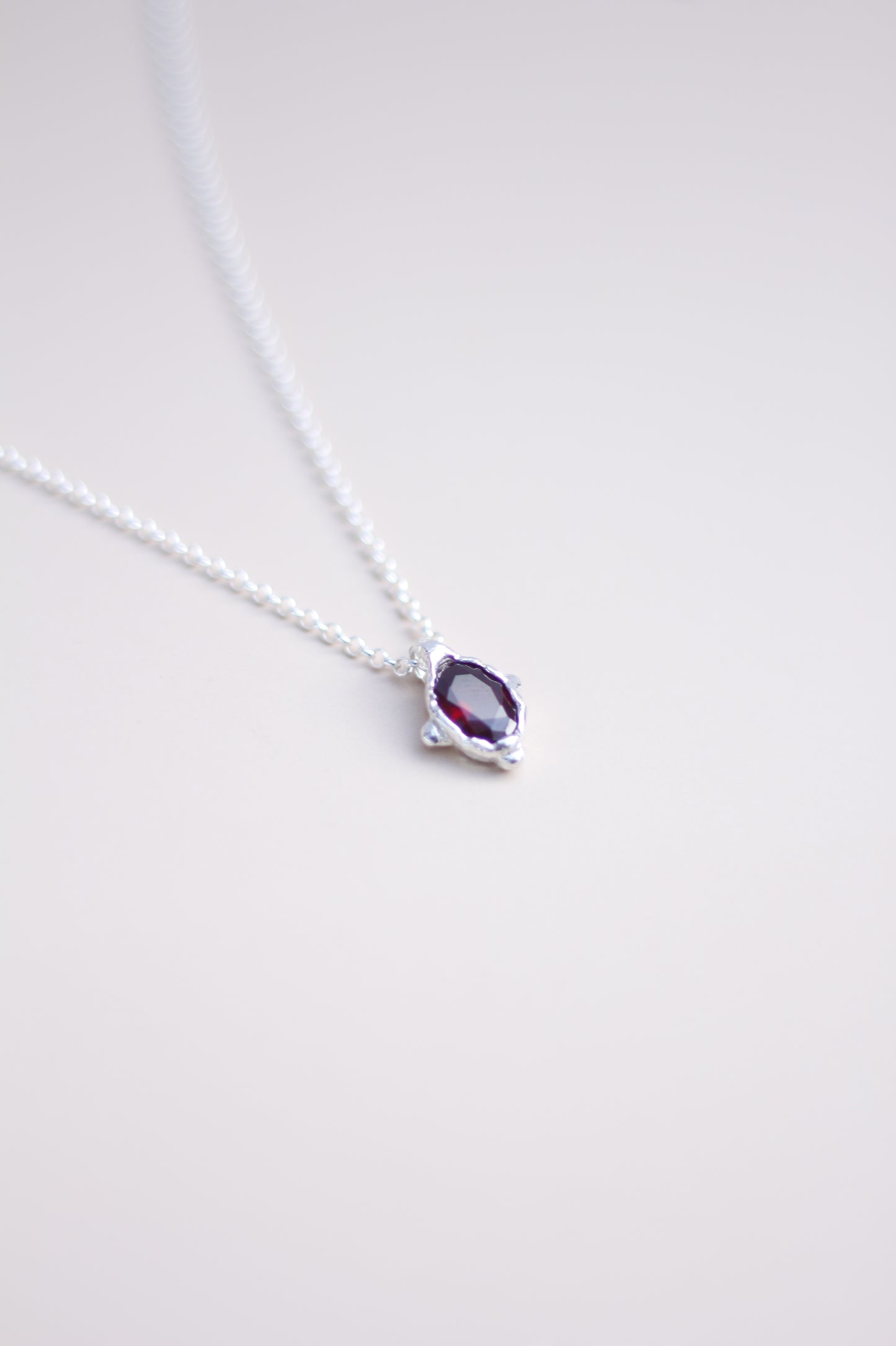 Lab-Grown Ruby Dot Pendant Necklace