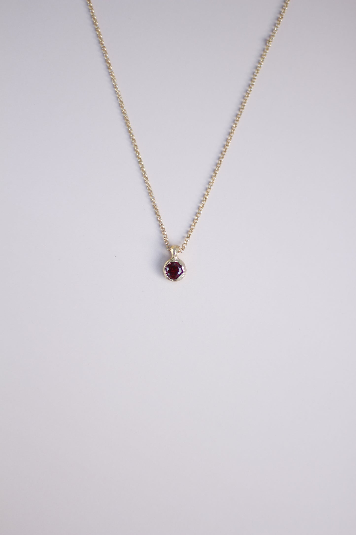 Lab-Grown Ruby Pendant Necklace (Gold Plated)