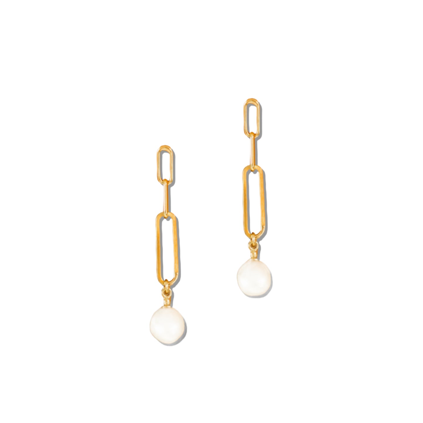 Paperclip Pearl Earrings