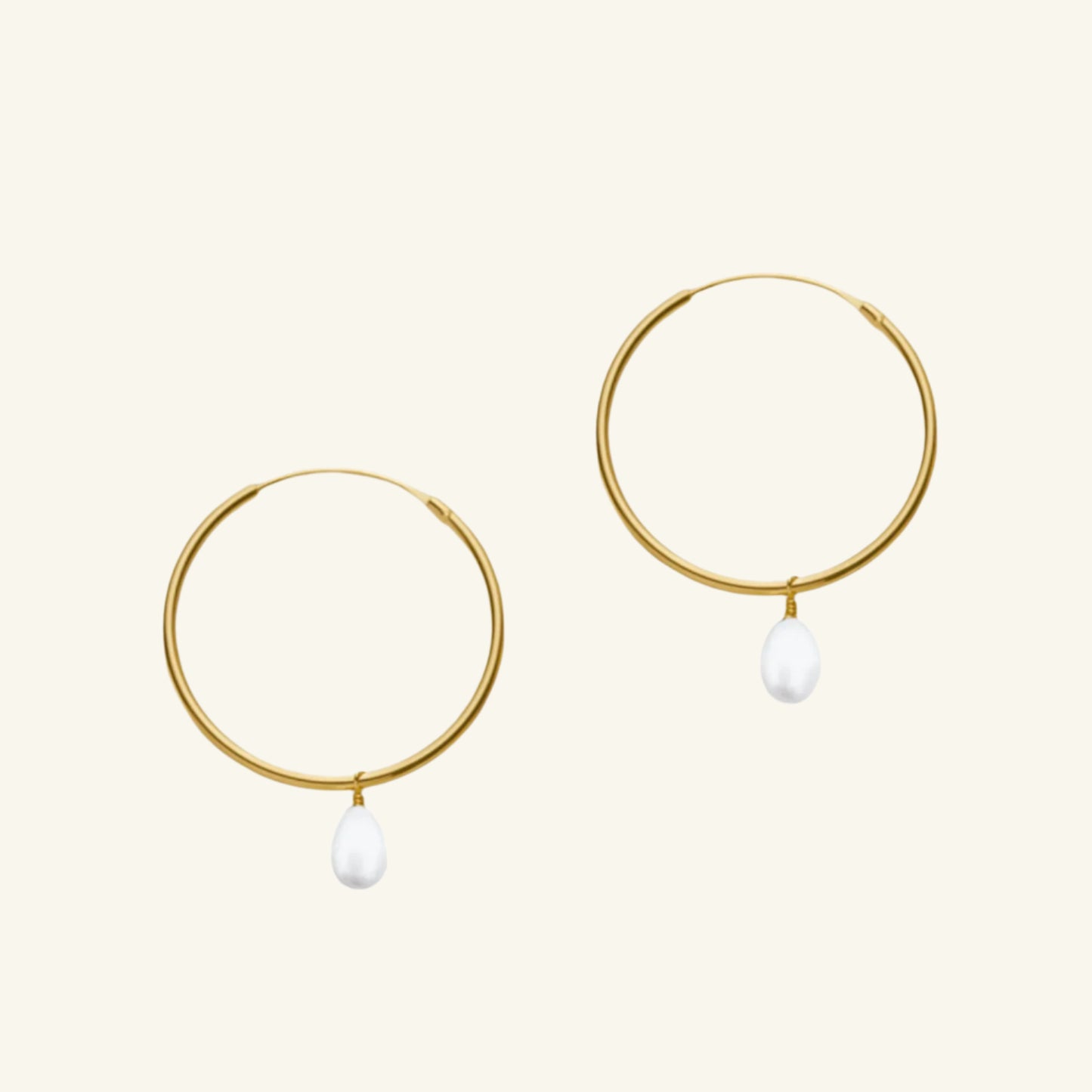 Large Hoop Pearl Earrings