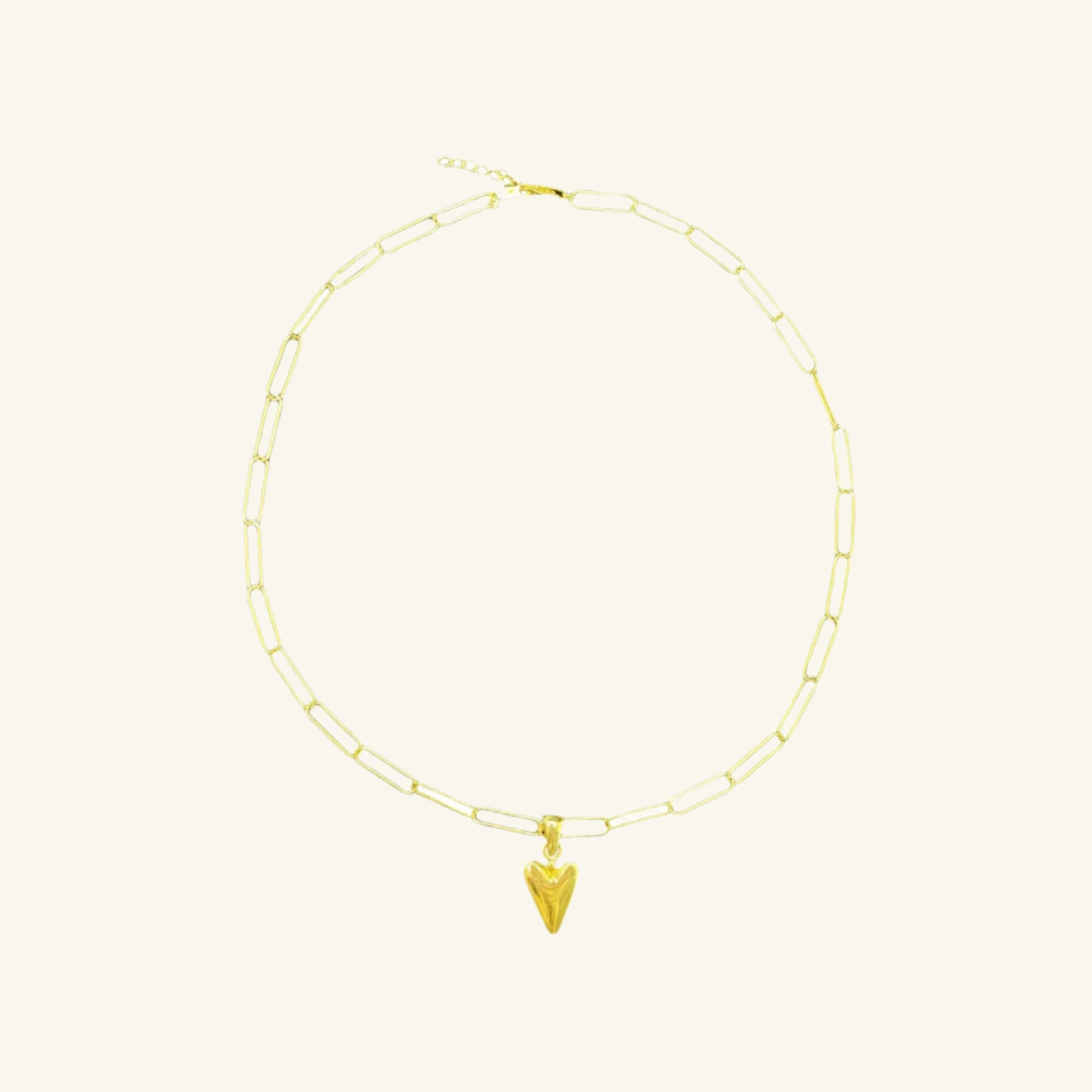 Link Chain Necklace with Heart Pendant