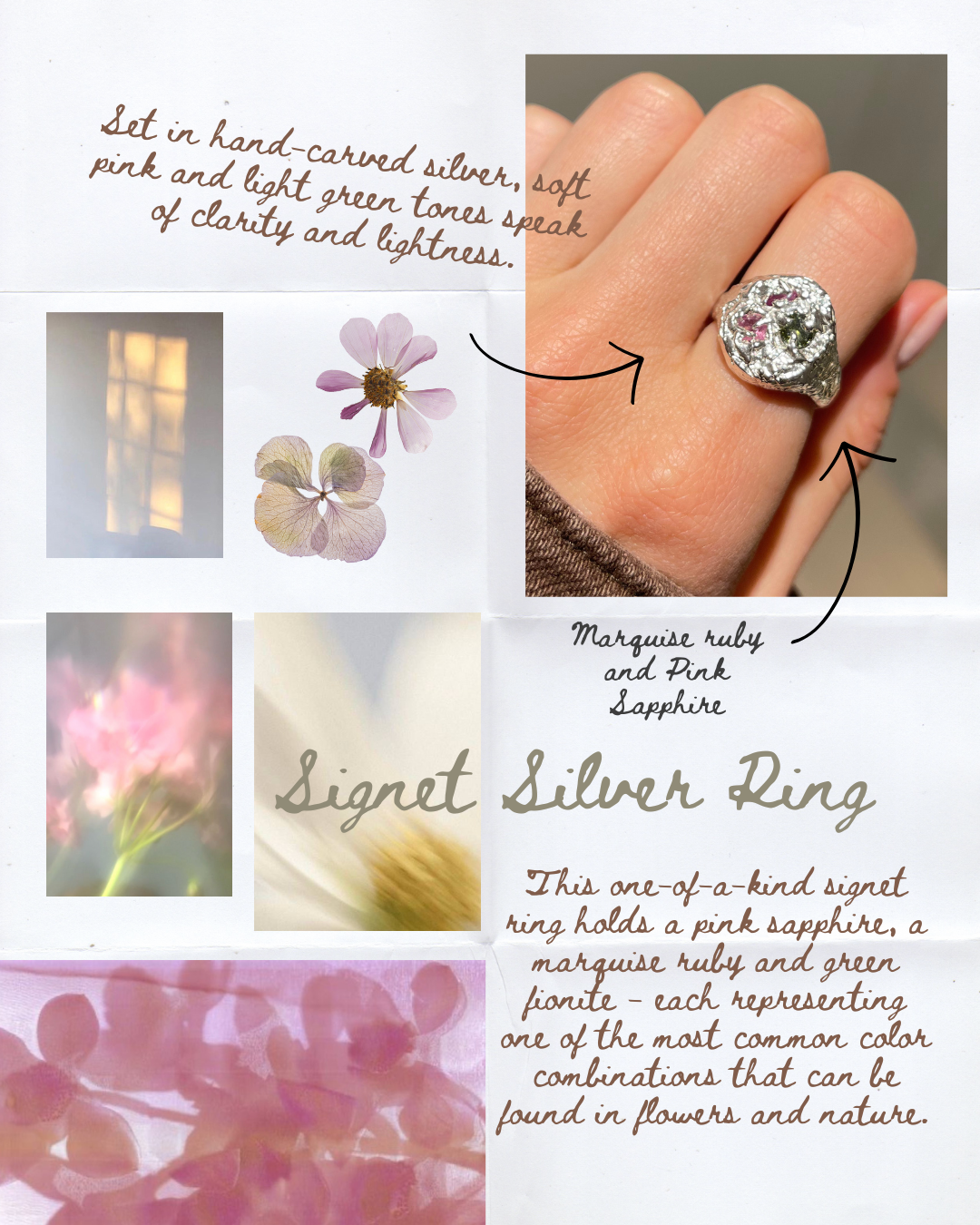 Sapphire and Marquise Ruby Signet Silver Ring