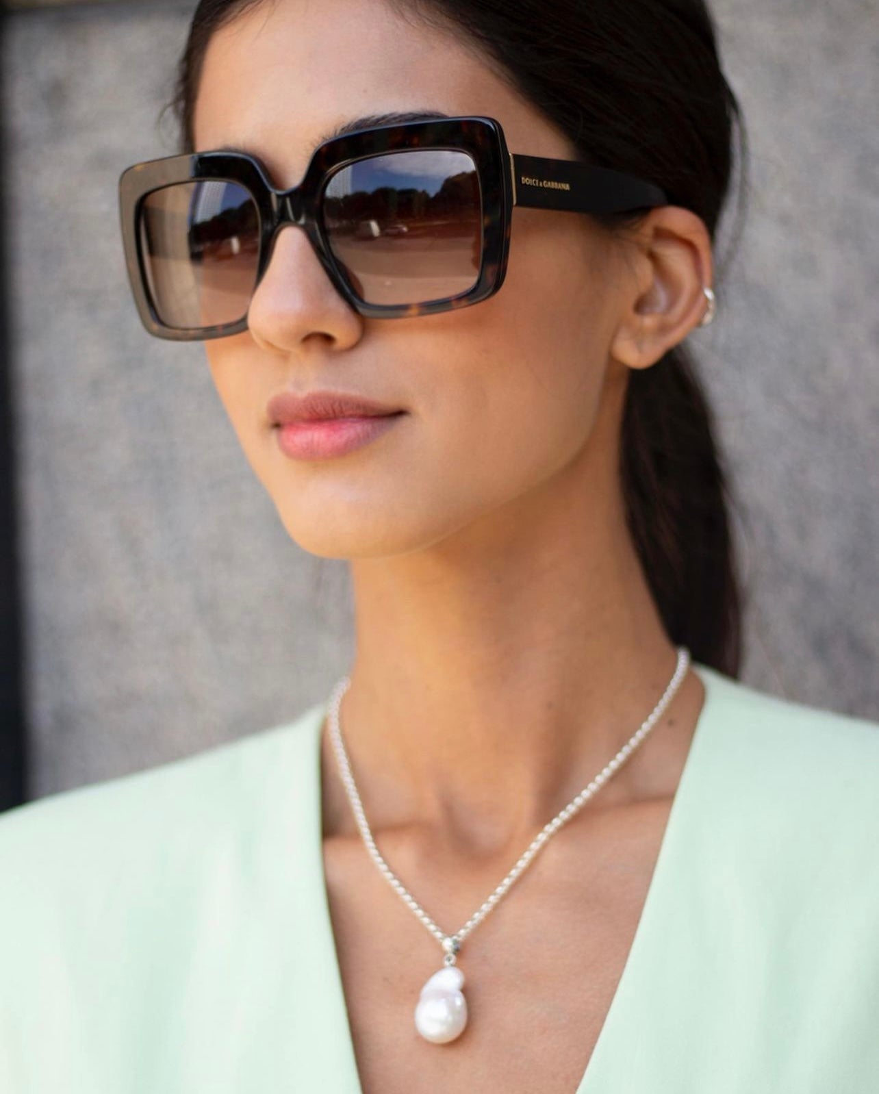 Natural Baroque Pearl Necklace with Chunky Sterling Silver Chain