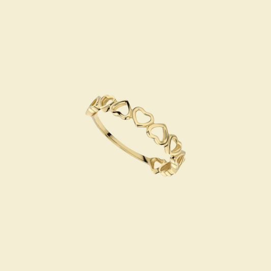 Heart Half Eternity Dainty Ring