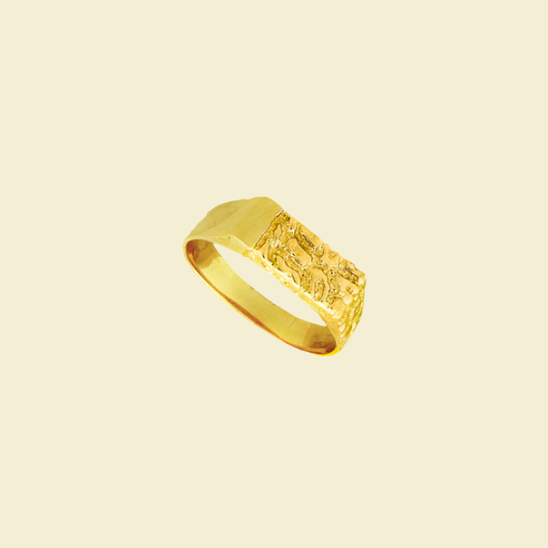 Textured Signet Dainty Ring