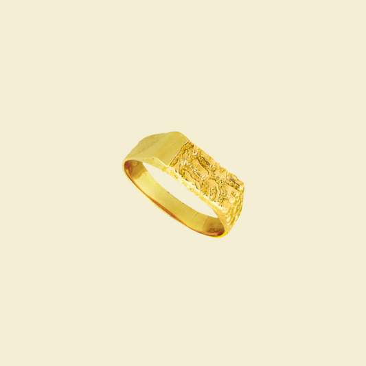 Textured Signet Dainty Ring