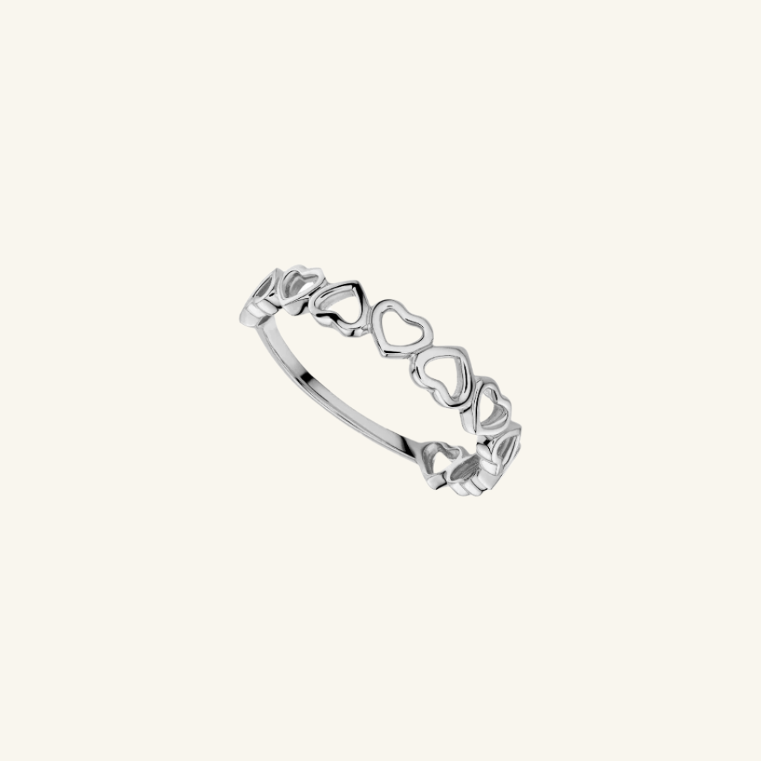 Heart Half Eternity Dainty Ring