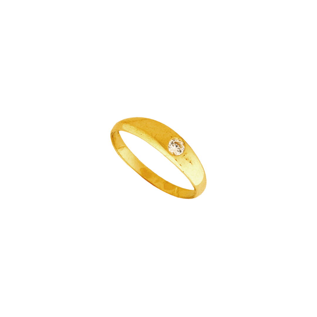 Slim Signet Ring with Cubic Zirconia Dainty