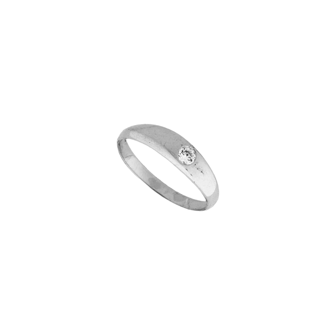 Slim Signet Ring with Cubic Zirconia Dainty