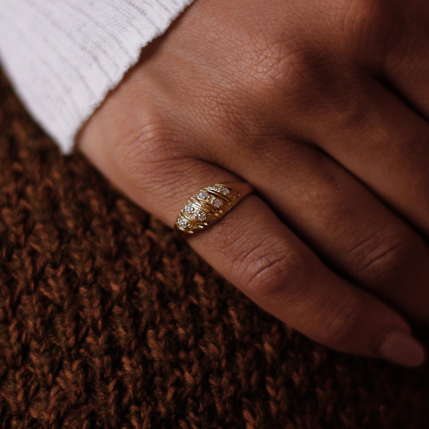 Shiny Twist Statement Dainty Ring Sterling Silver