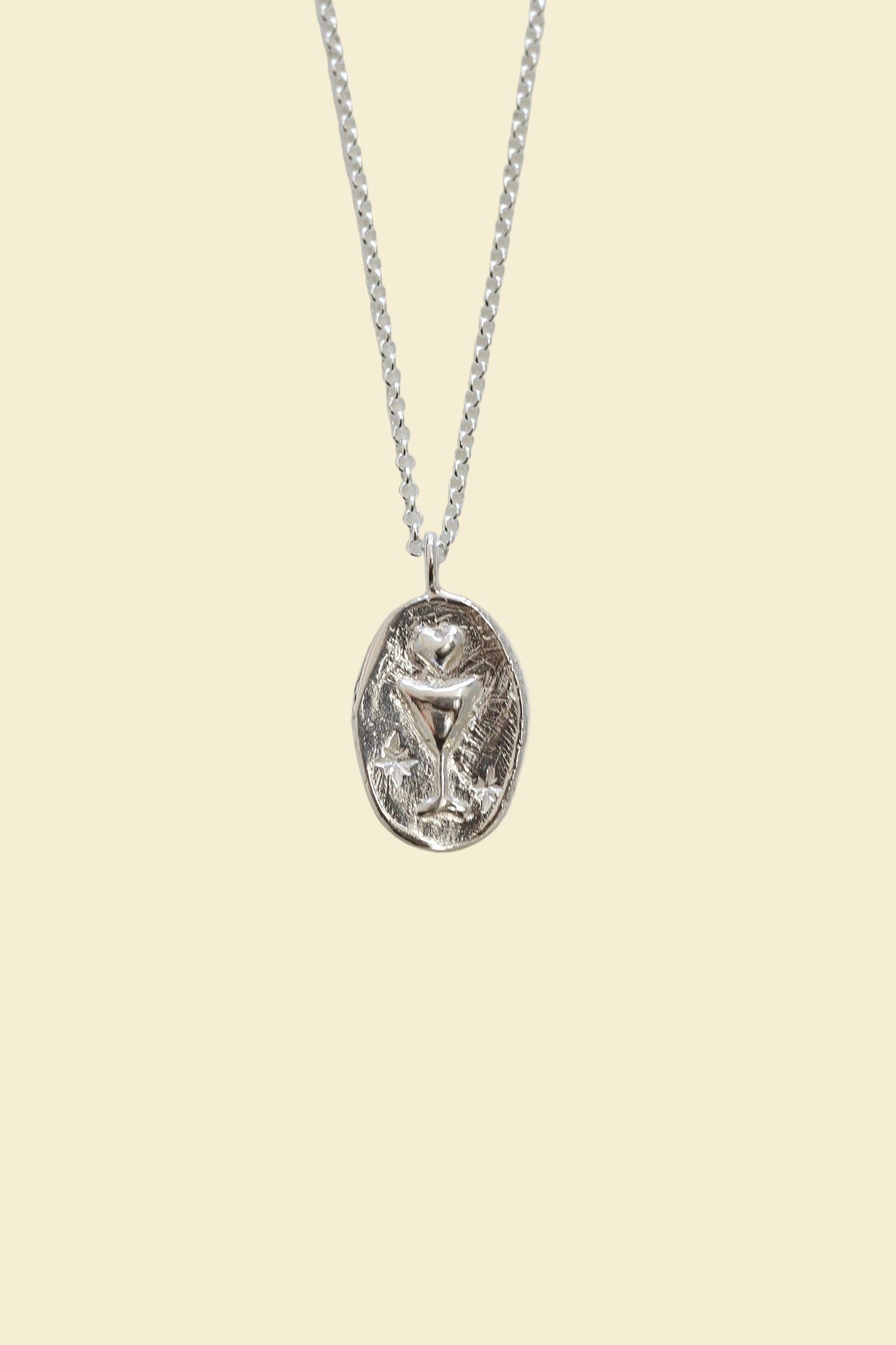 Potion Oval Sterling Silver Medallion Necklace