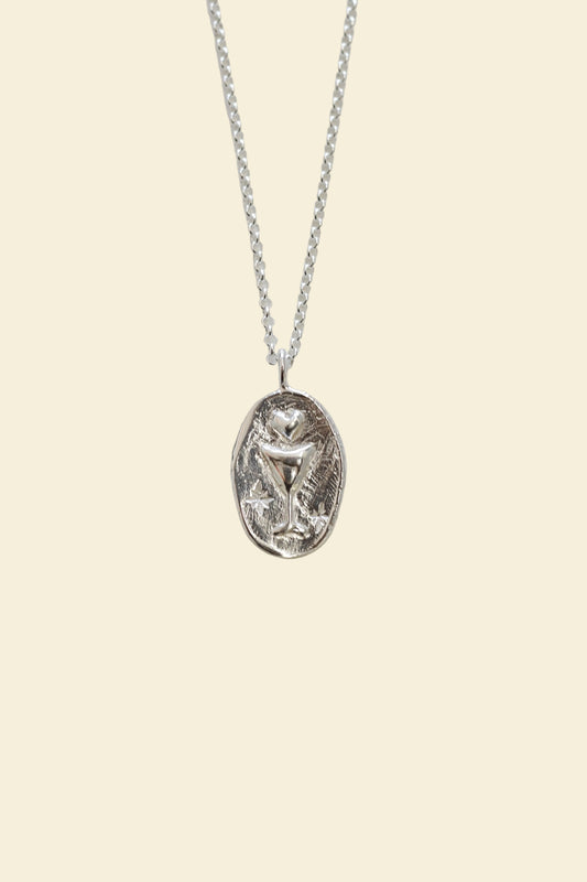 Potion Oval Sterling Silver Medallion Necklace