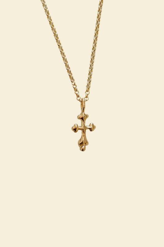 Tiny Cross Gold Necklace