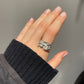 Chunky Textured Sterling Silver Ring Adjustable