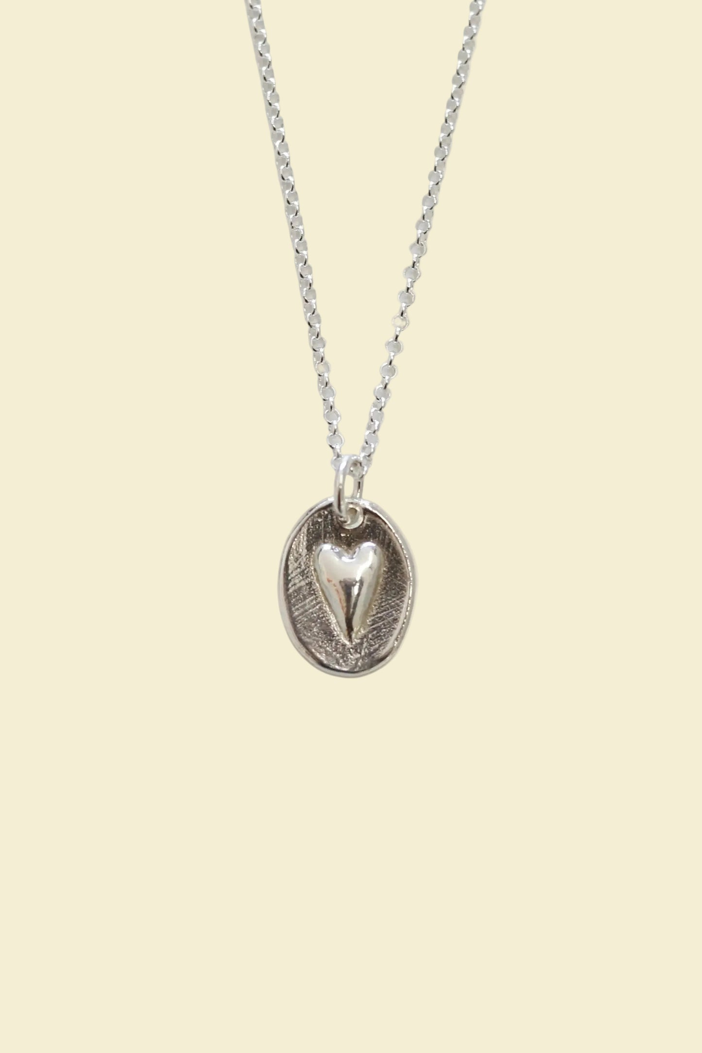 Heart Oval Sterling Silver Necklace