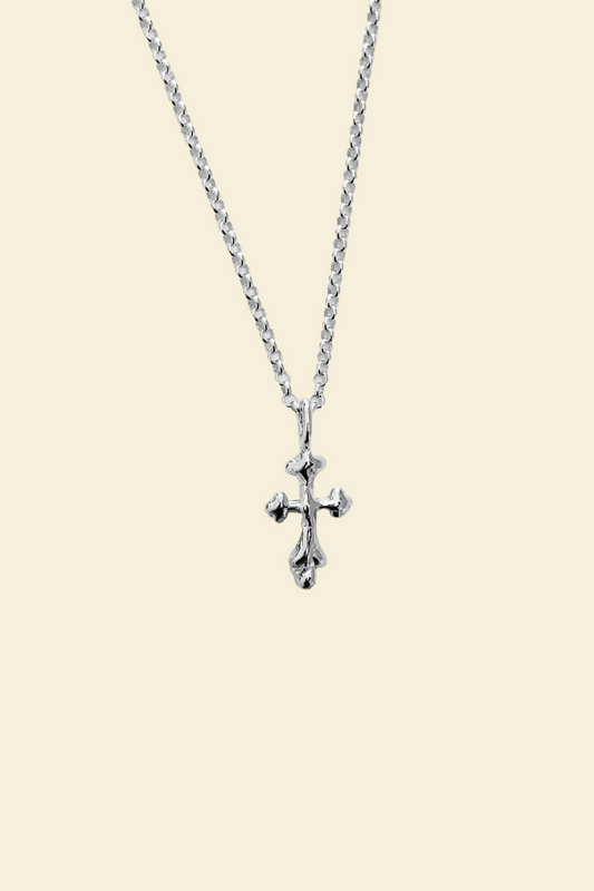 Tiny Cross Sterling Silver Necklace