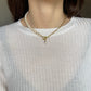 Half Pearl Half Link Necklace