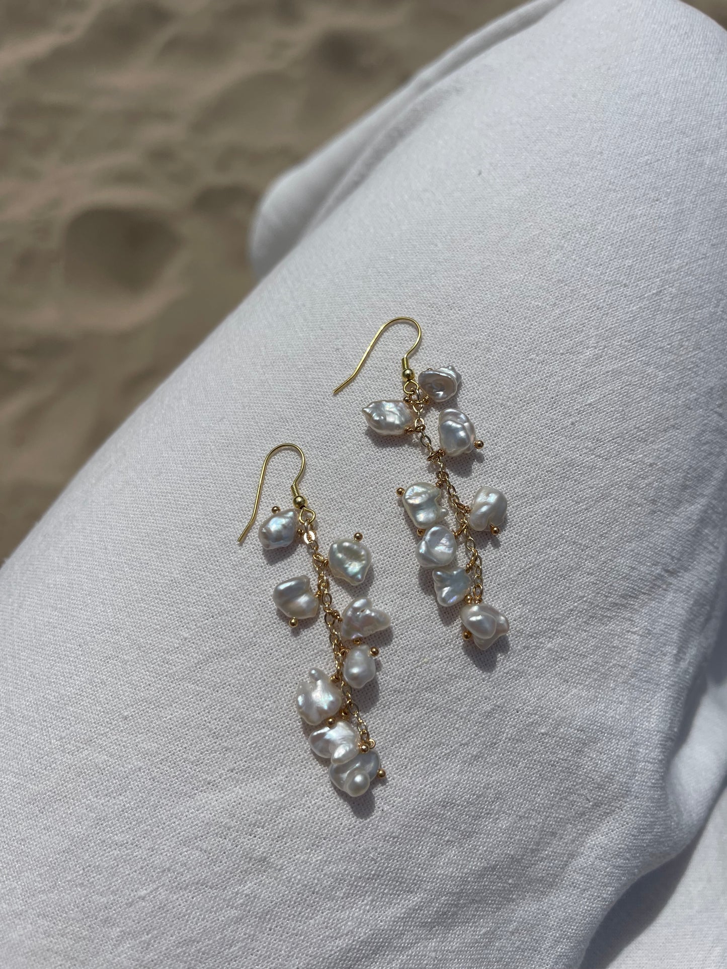 Keshi Pearl Dangle Earrings