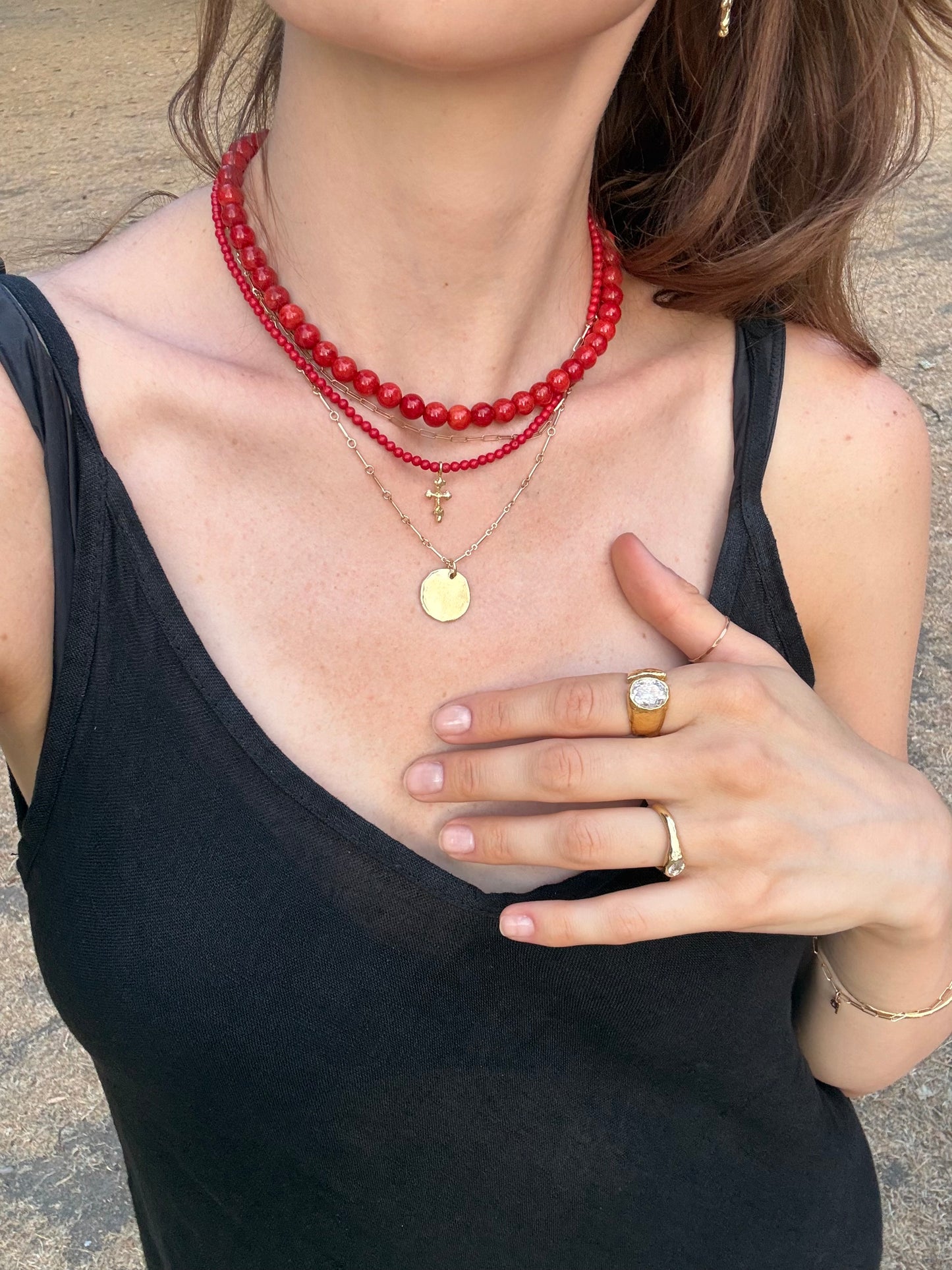Red Cross Coral Necklace