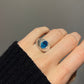 Chunky Silver Blue Dome Ring