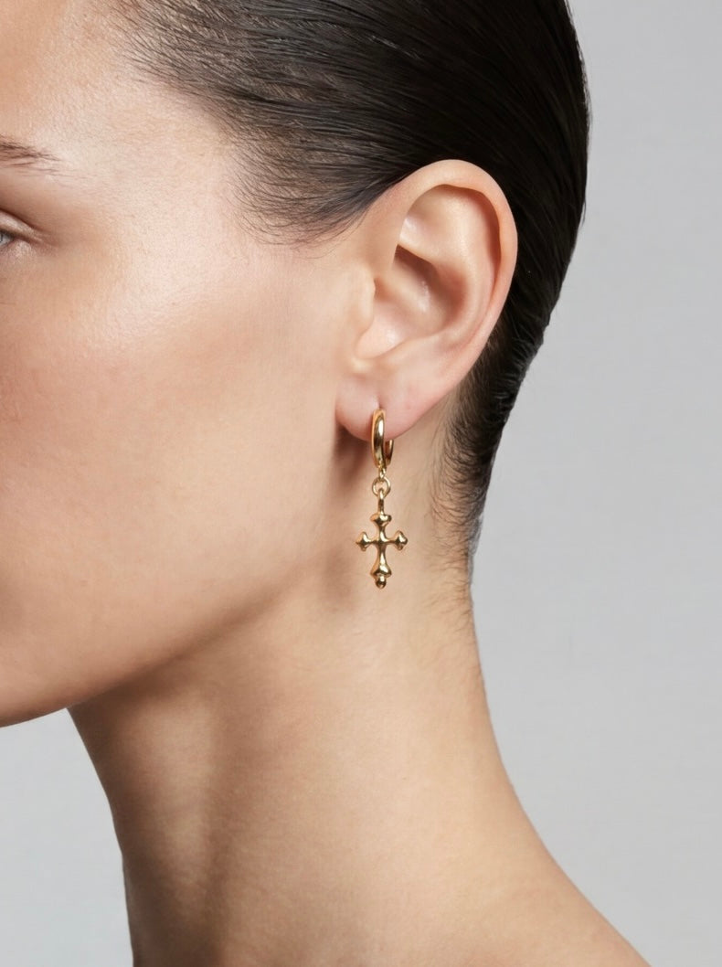Tiny Cross Earrings