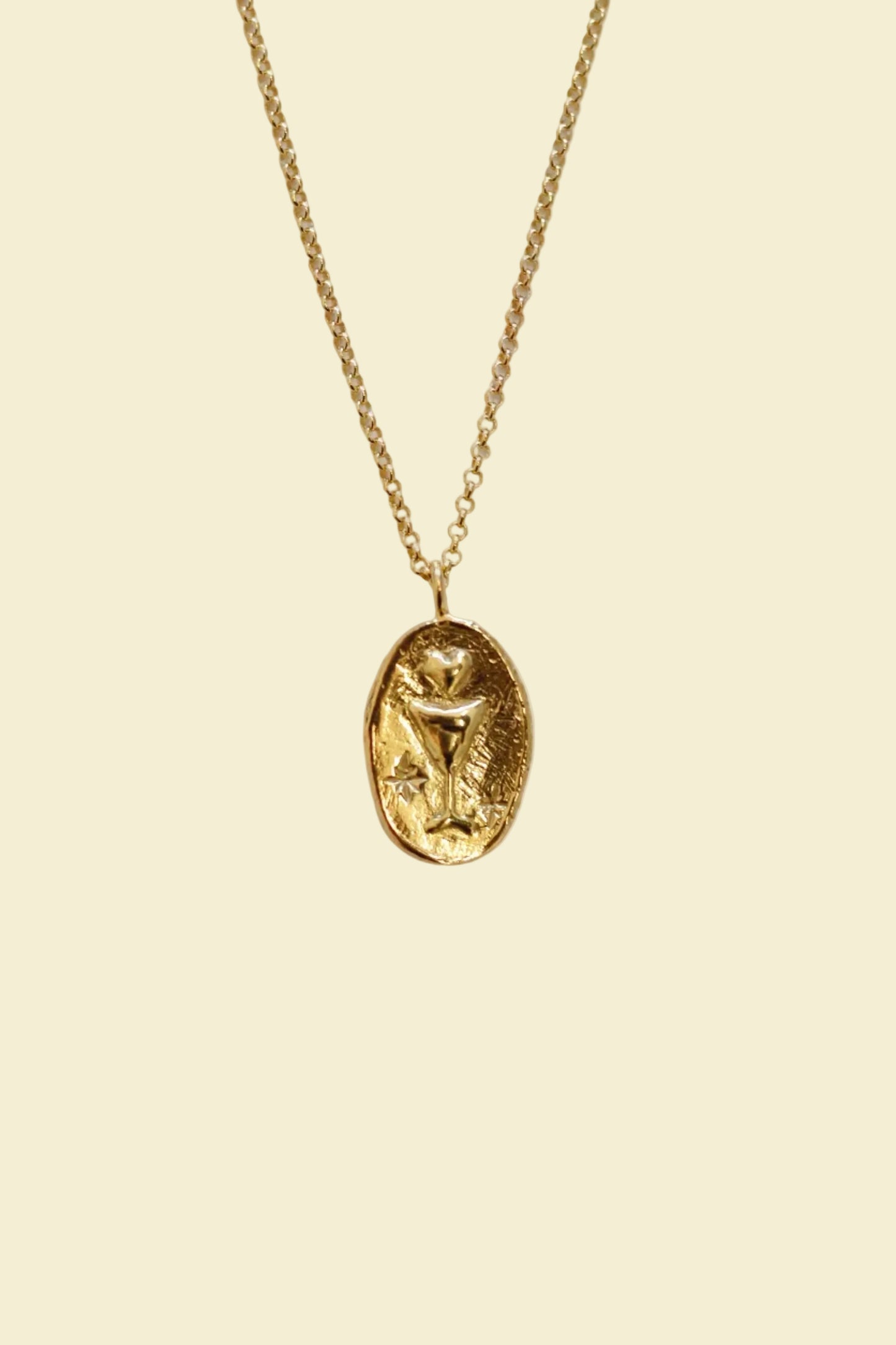 Potion Oval Gold Plated Necklace
