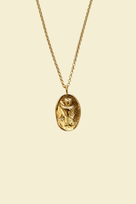 Potion Oval Gold Plated Necklace